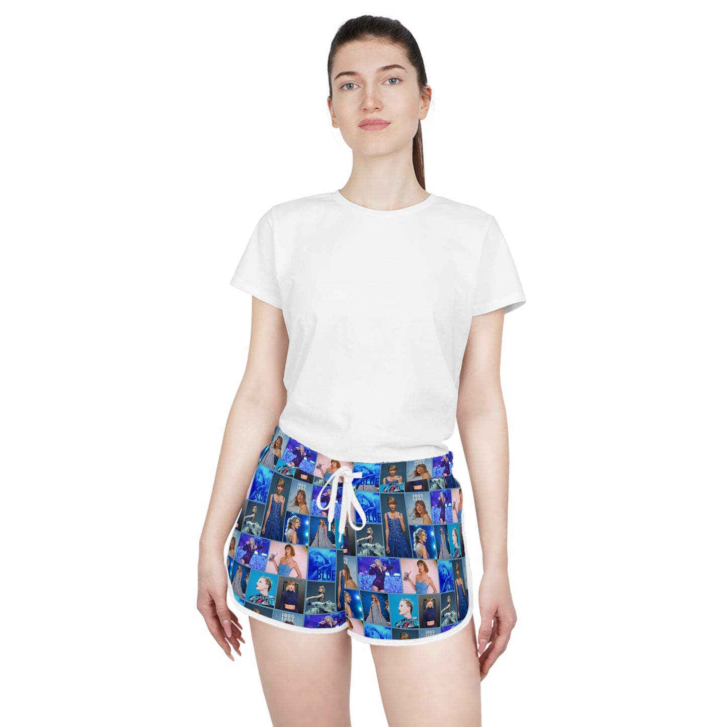 Taylor Swift Blue Aesthetic Collage Women's Relaxed Shorts