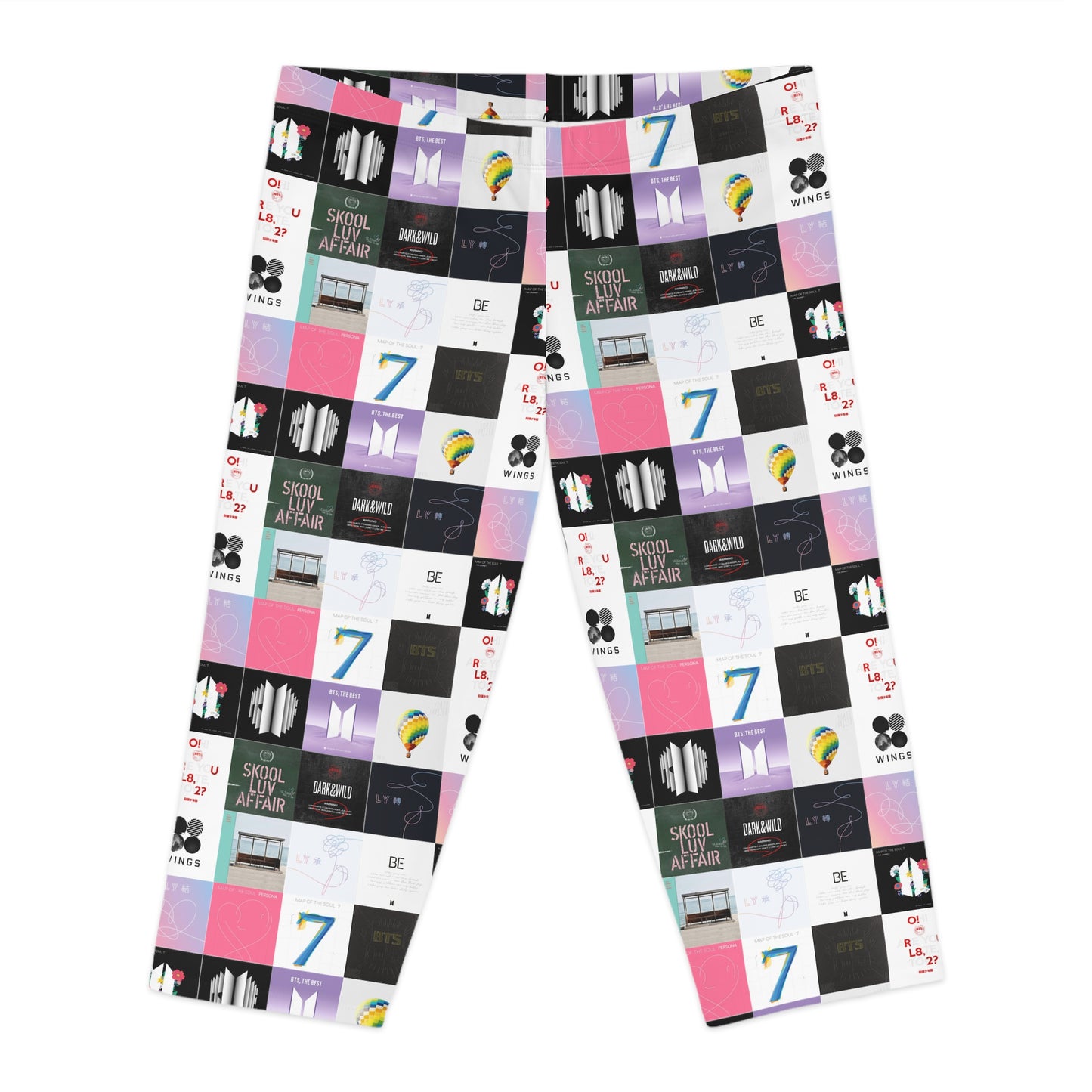 BTS Album Cover Art Collage Women's Capri Leggings