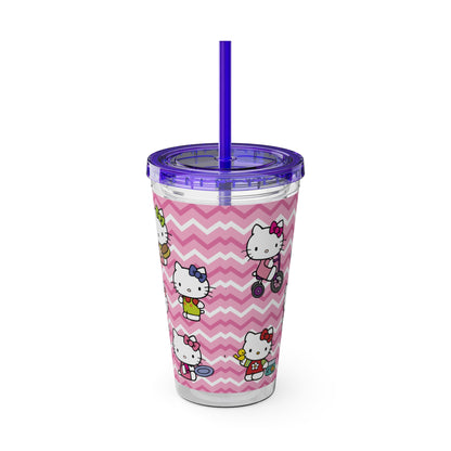 Hello Kitty Playtime Collage Sunsplash Tumbler with Straw