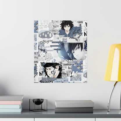 Demon Slayer Giyu Aesthetic Collage Matte Vertical Poster