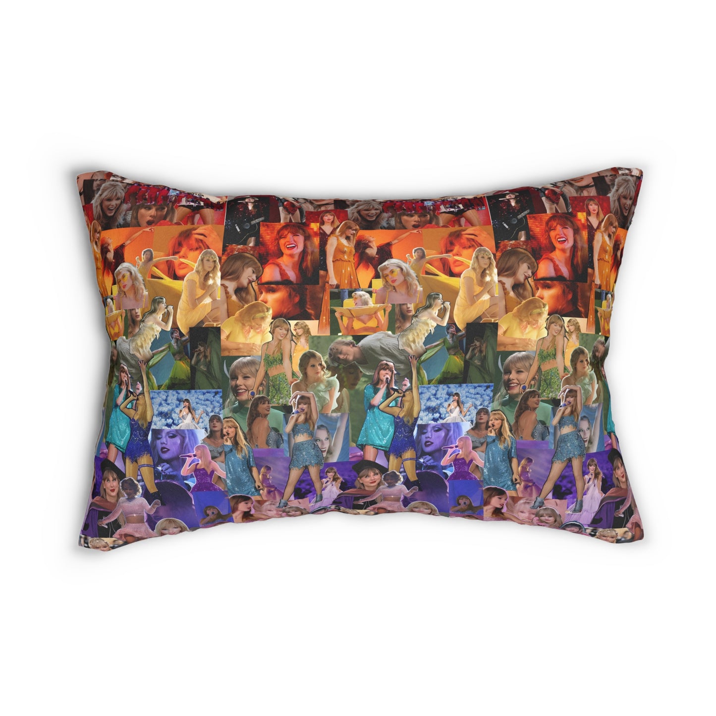 Taylor Swift Rainbow Photo Collage Spun Polyester Lumbar Pillow