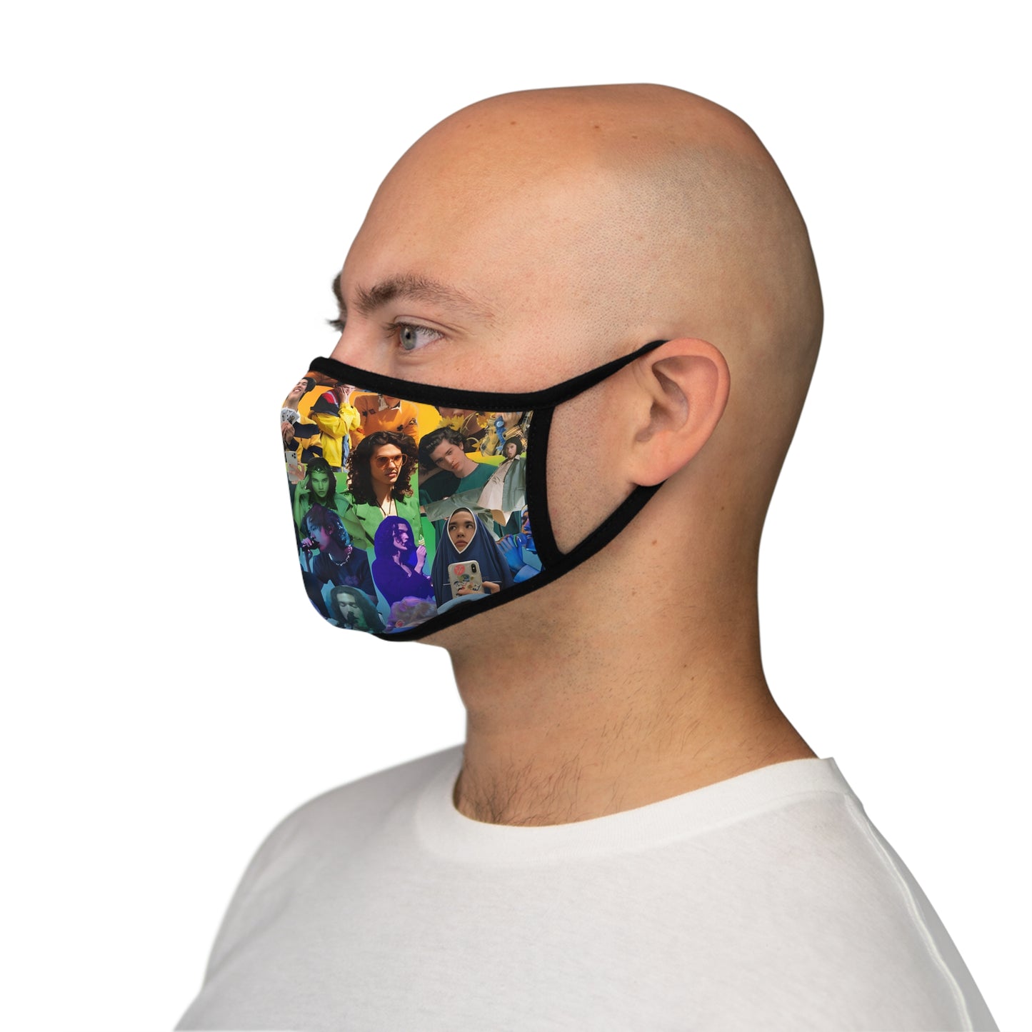 Conan Grey Rainbow Photo Collage Fitted Polyester Face Mask