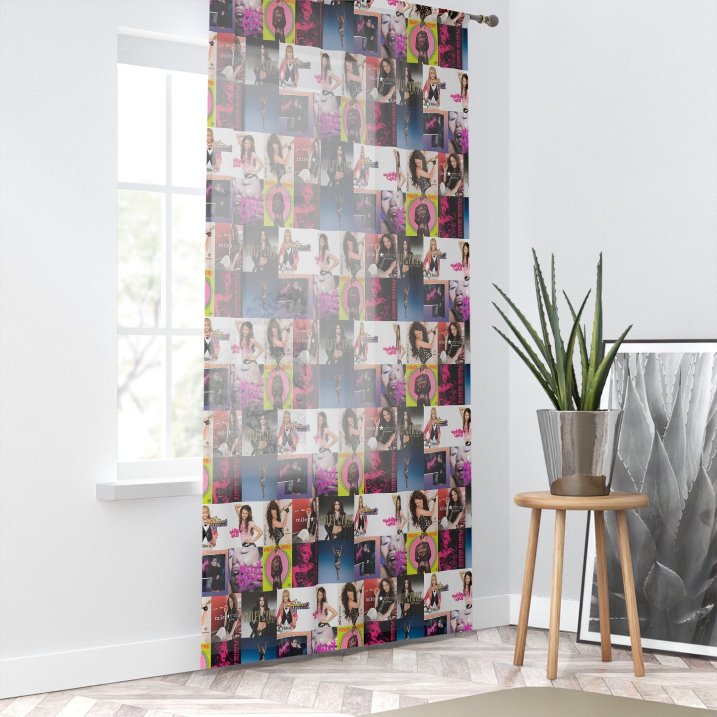Miley Cyrus Album Cover Collage Window Curtain