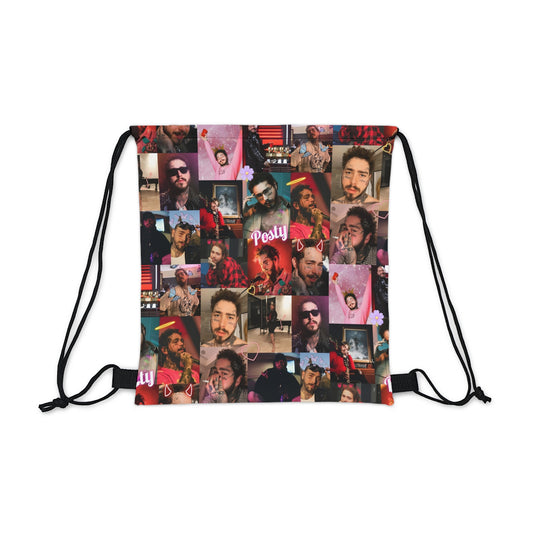 Post Malone Posty Love Photo Collage Outdoor Drawstring Bag