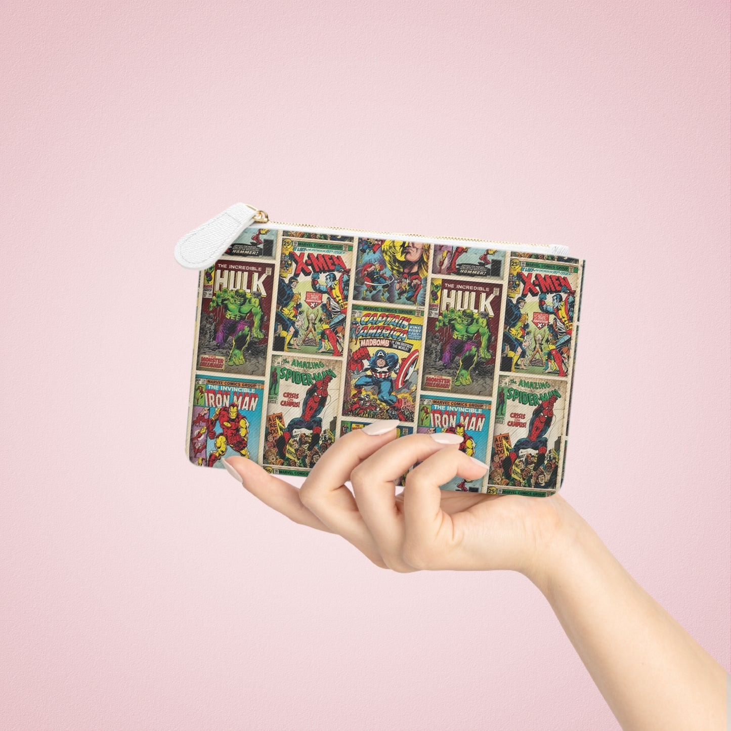 Marvel Comic Book Cover Collage Mini Clutch Bag