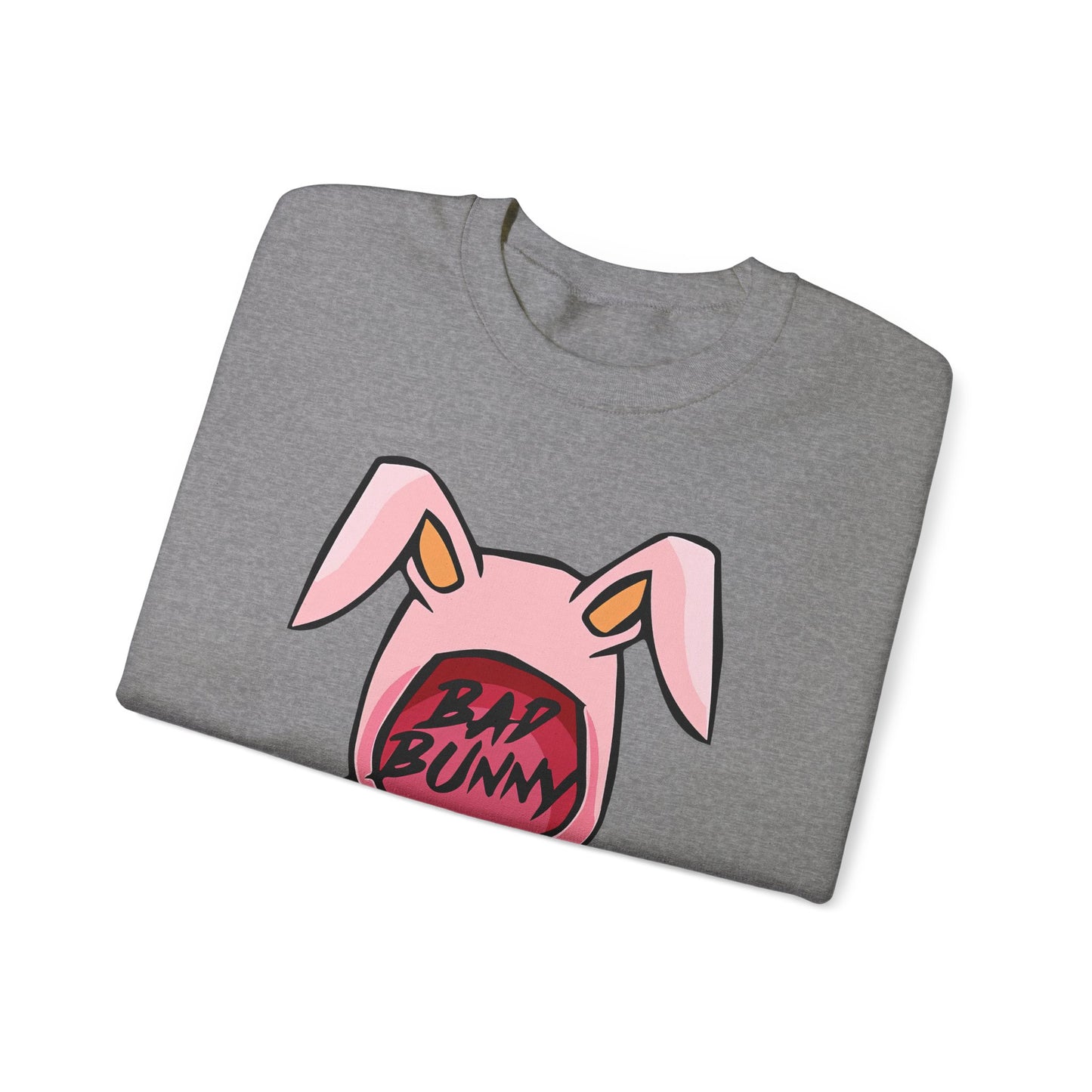 Bad Bunny Hoodie Logo Unisex Heavy Blend Crewneck Sweatshirt