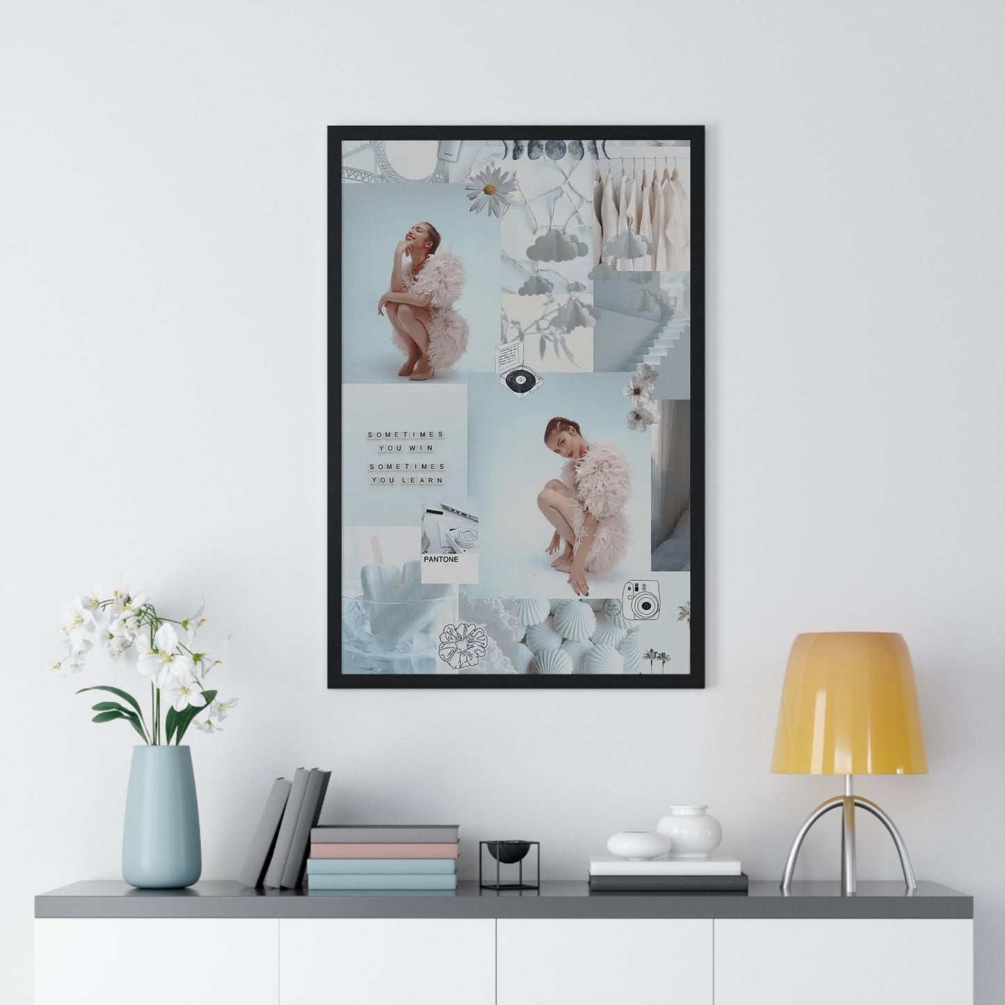 Olivia Rodrigo White Aesthetic Collage Framed Print