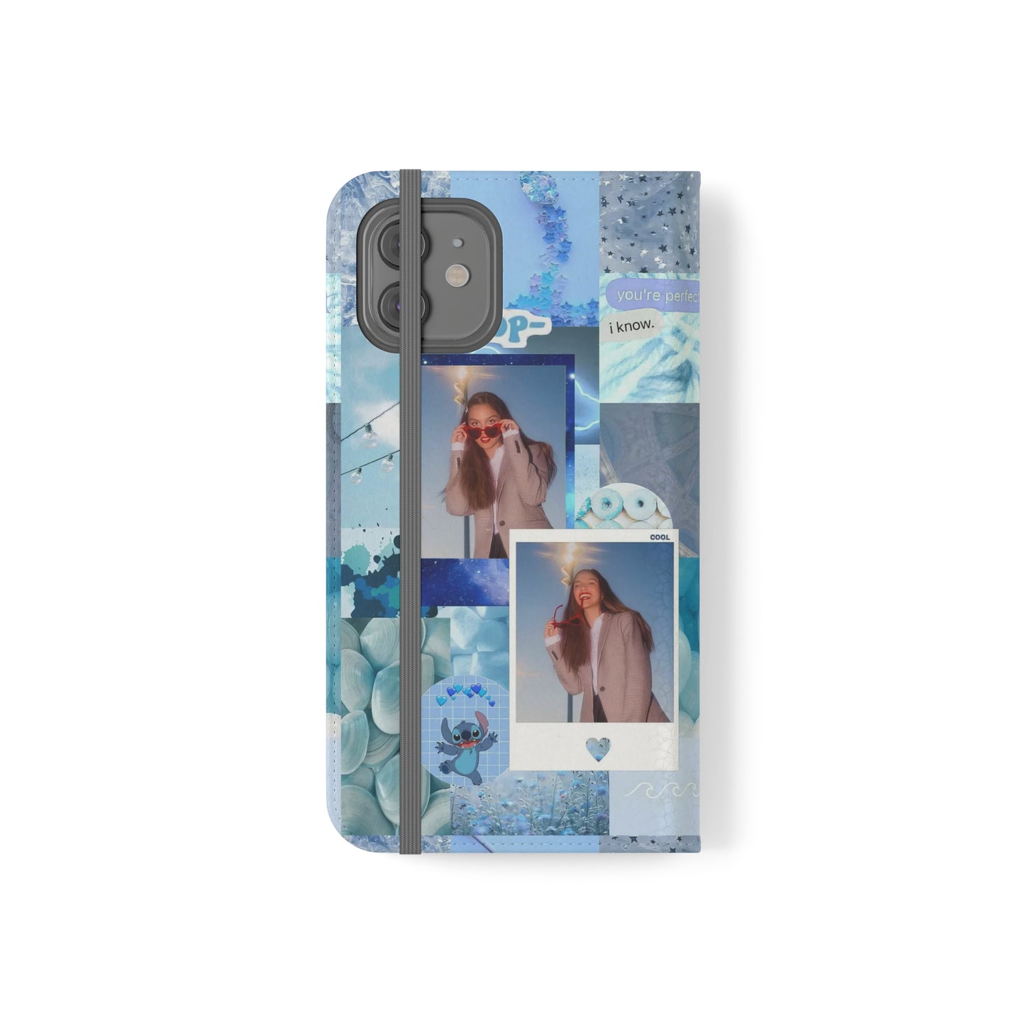 Olivia Rodrigo Light Blue Aesthetic Collage Phone Flip Case