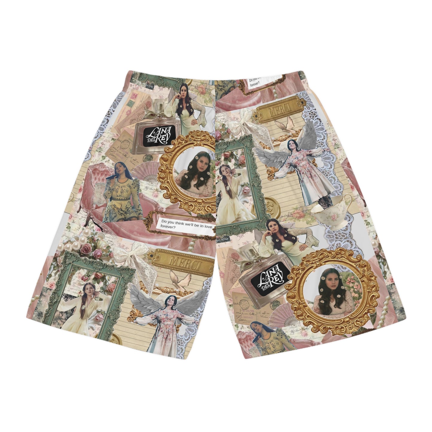 Lana Del Rey Victorian Collage Basketball Shorts