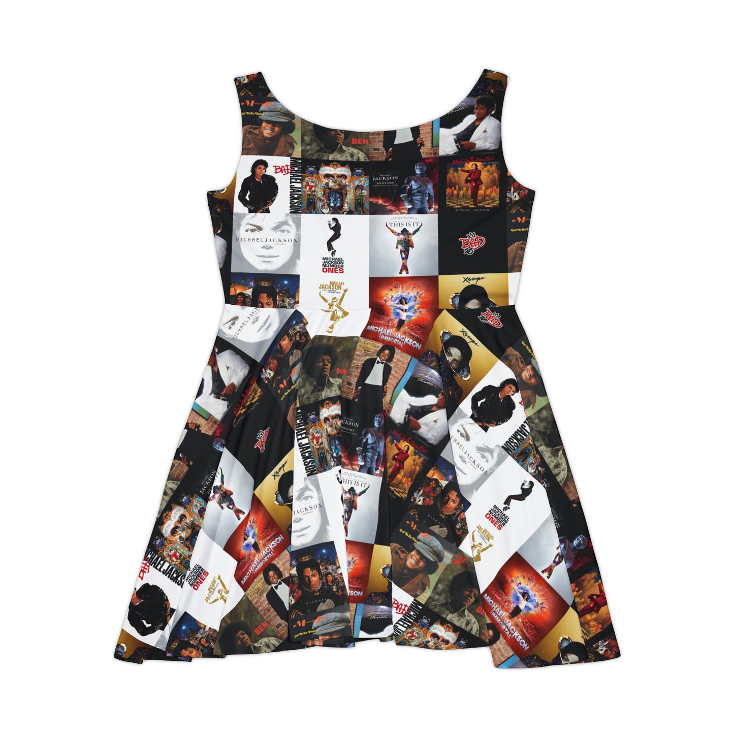 Michael Jackson Album Cover Collage Women's Skater Dress