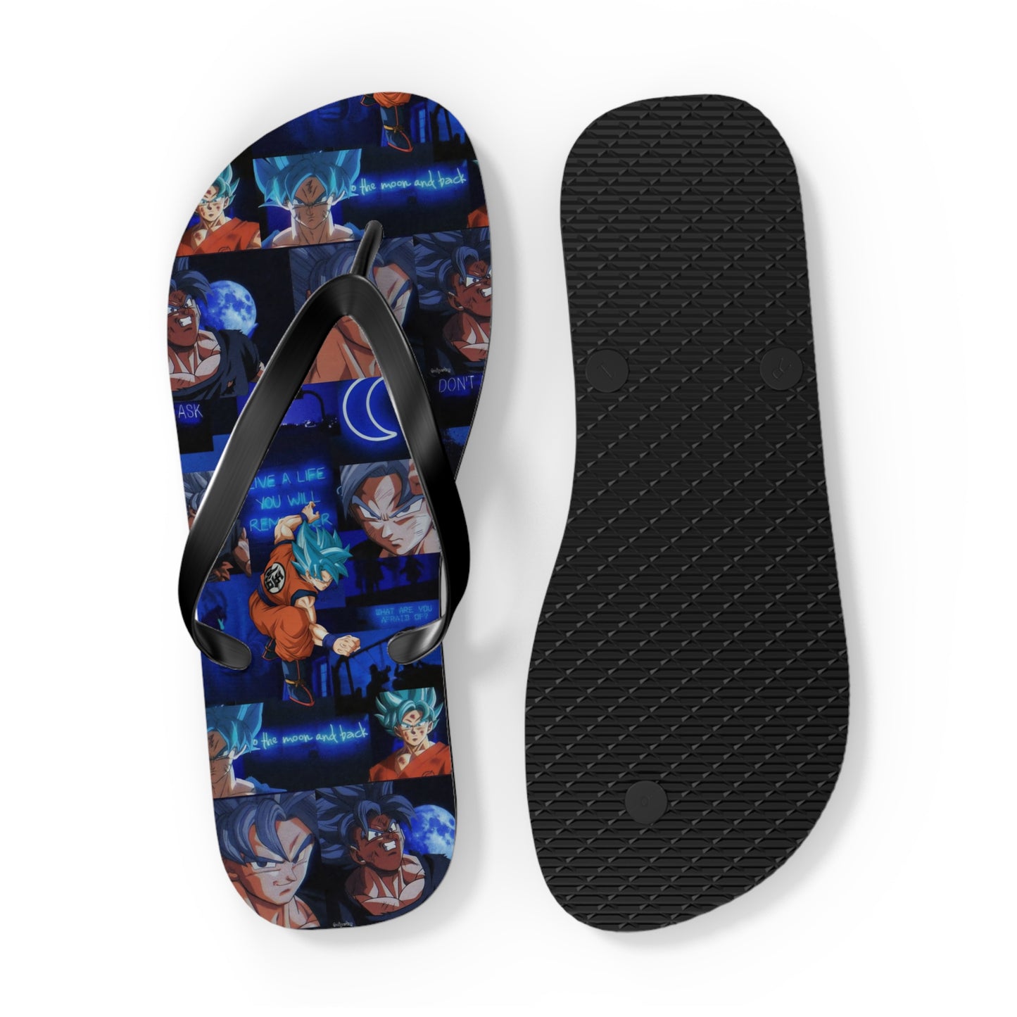 Dragon Ball Z Saiyan Moonlight Collage Flip Flops