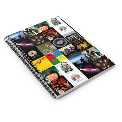 Queen Album Cover Collage Ruled Line Spiral Notebook