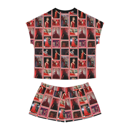 Taylor Swift Red Era Collage Women's Short Pajama Set