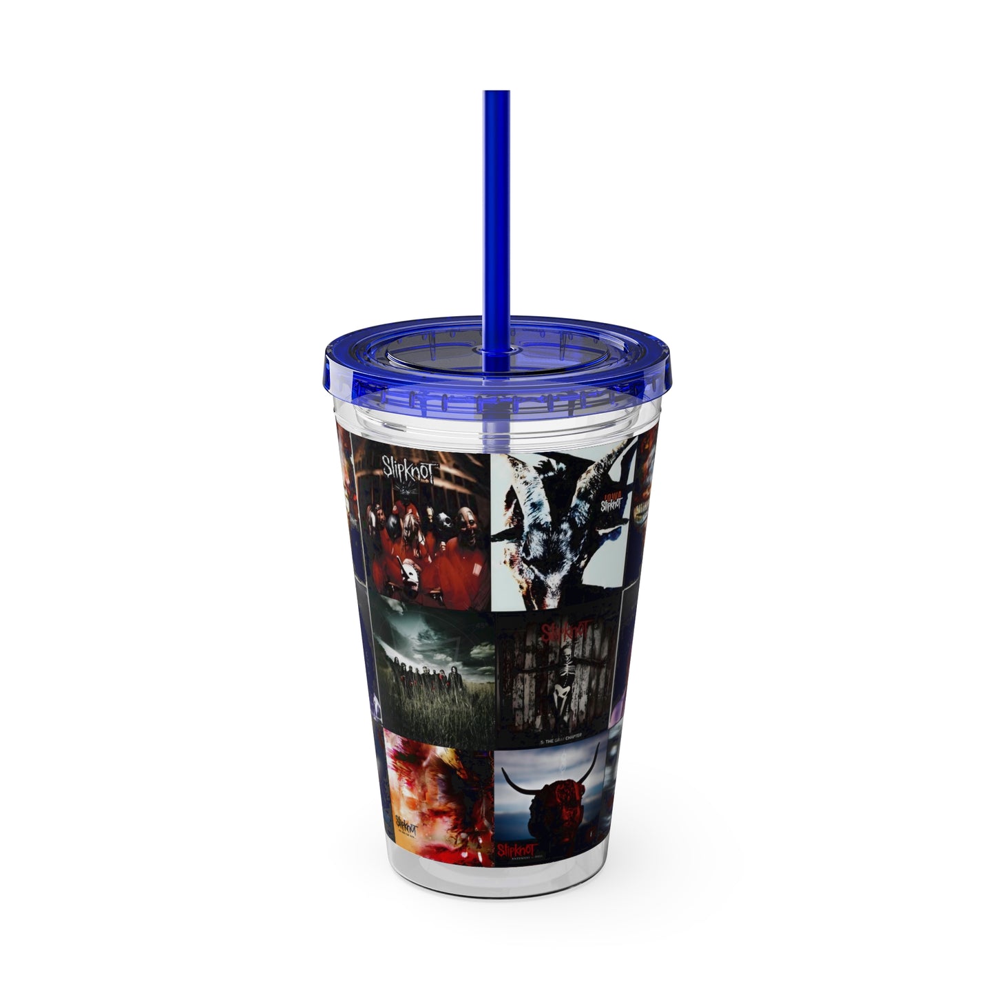 Slipknot Album Art Collage Sunsplash Tumbler with Straw