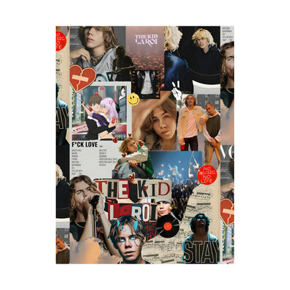 The Kid LAROI No Music No Life Collage Matte Vertical Poster