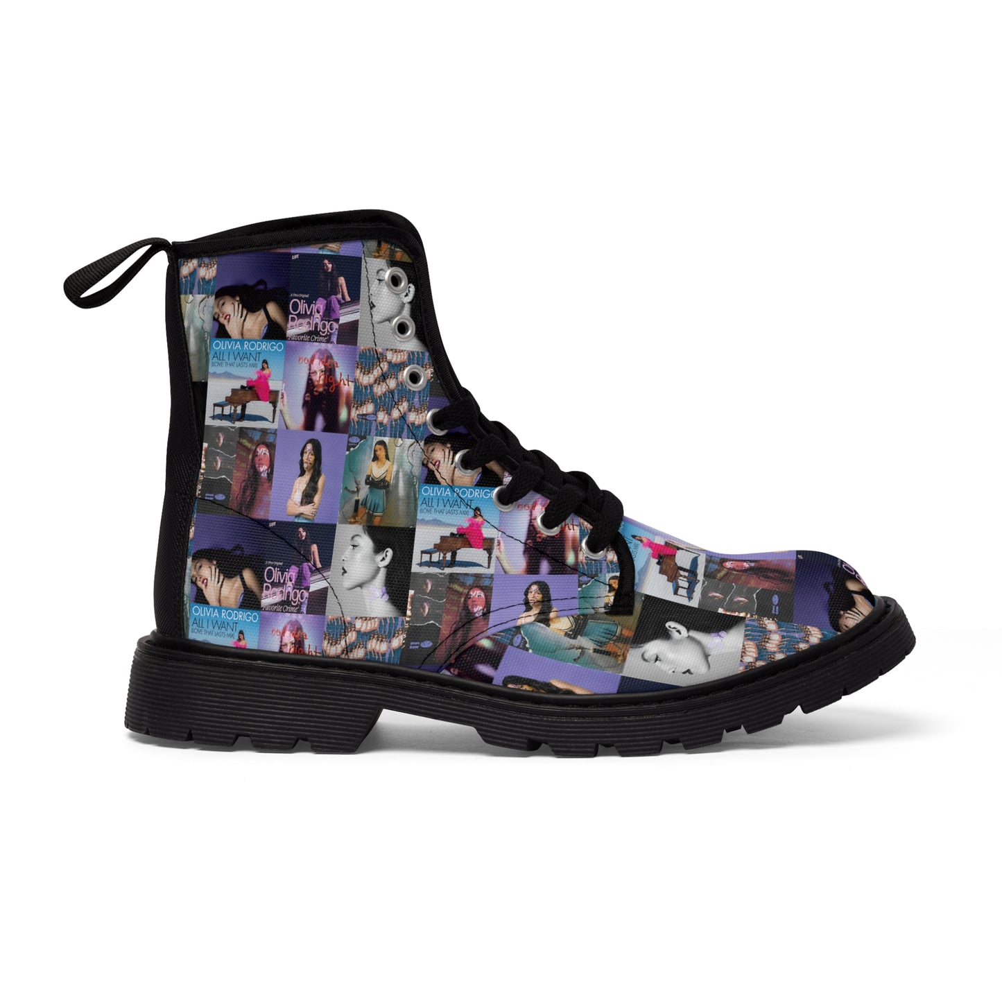 Olivia Rodrigo Album Cover Art Collage Women's Canvas Boots