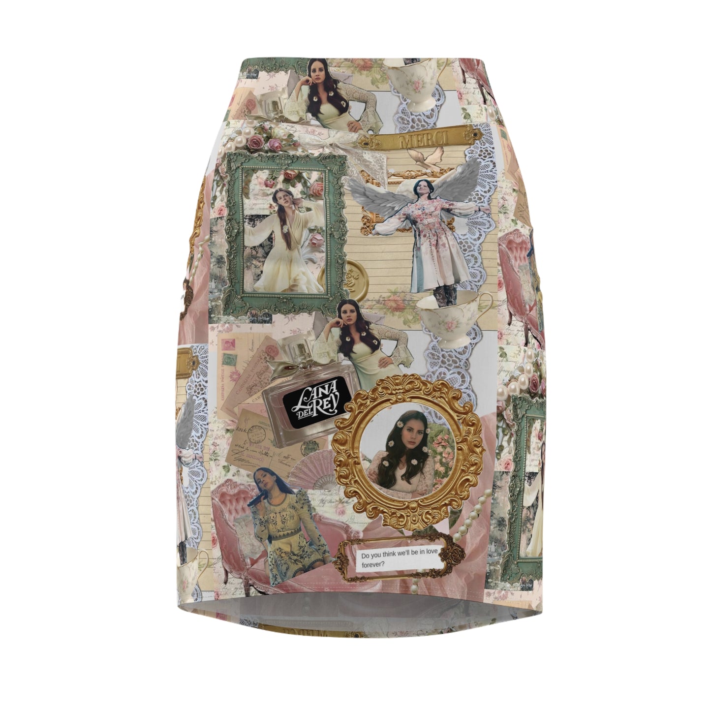 Lana Del Rey Victorian Collage Women's Pencil Skirt