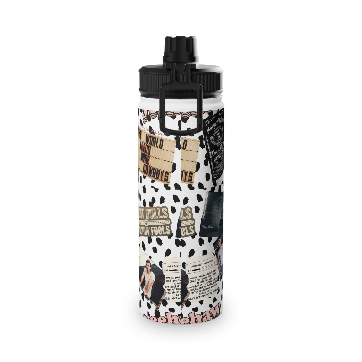 Morgan Wallen Yeehaw Collage Stainless Steel Sports Lid Water Bottle