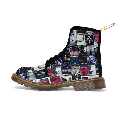 Eminem Album Art Cover Collage Women's Canvas Boots