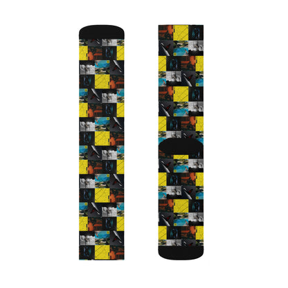 Post Malone Album Art Collage Tube Socks