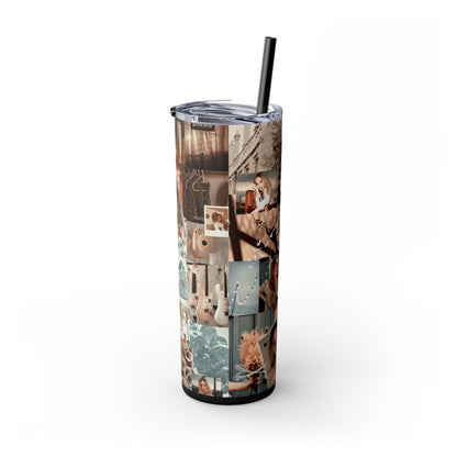 Sabrina Carpenter Peachy Princess Collage Skinny Tumbler with Straw