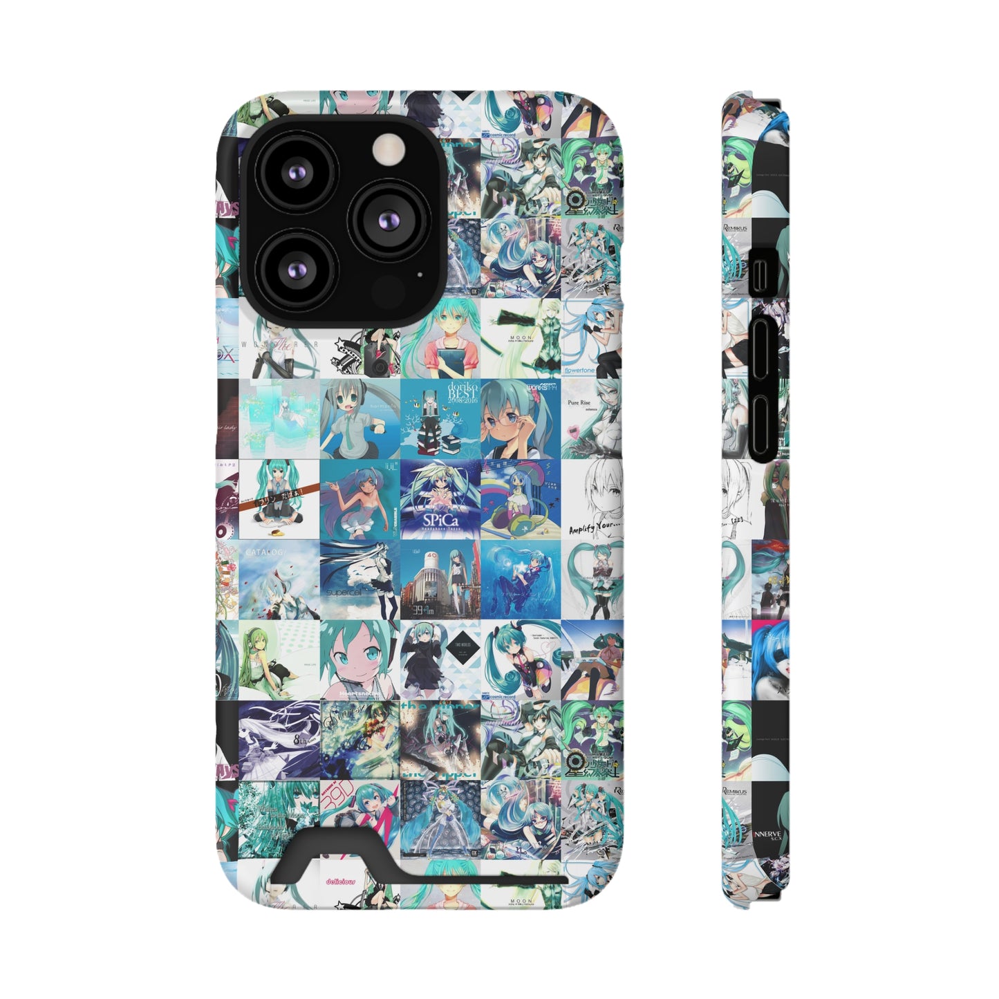 Hatsune Miku Album Cover Collage Phone Case With Card Holder