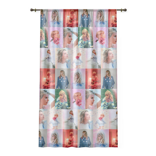 Taylor Swift Lover Era Photo Mosaic Window Curtain