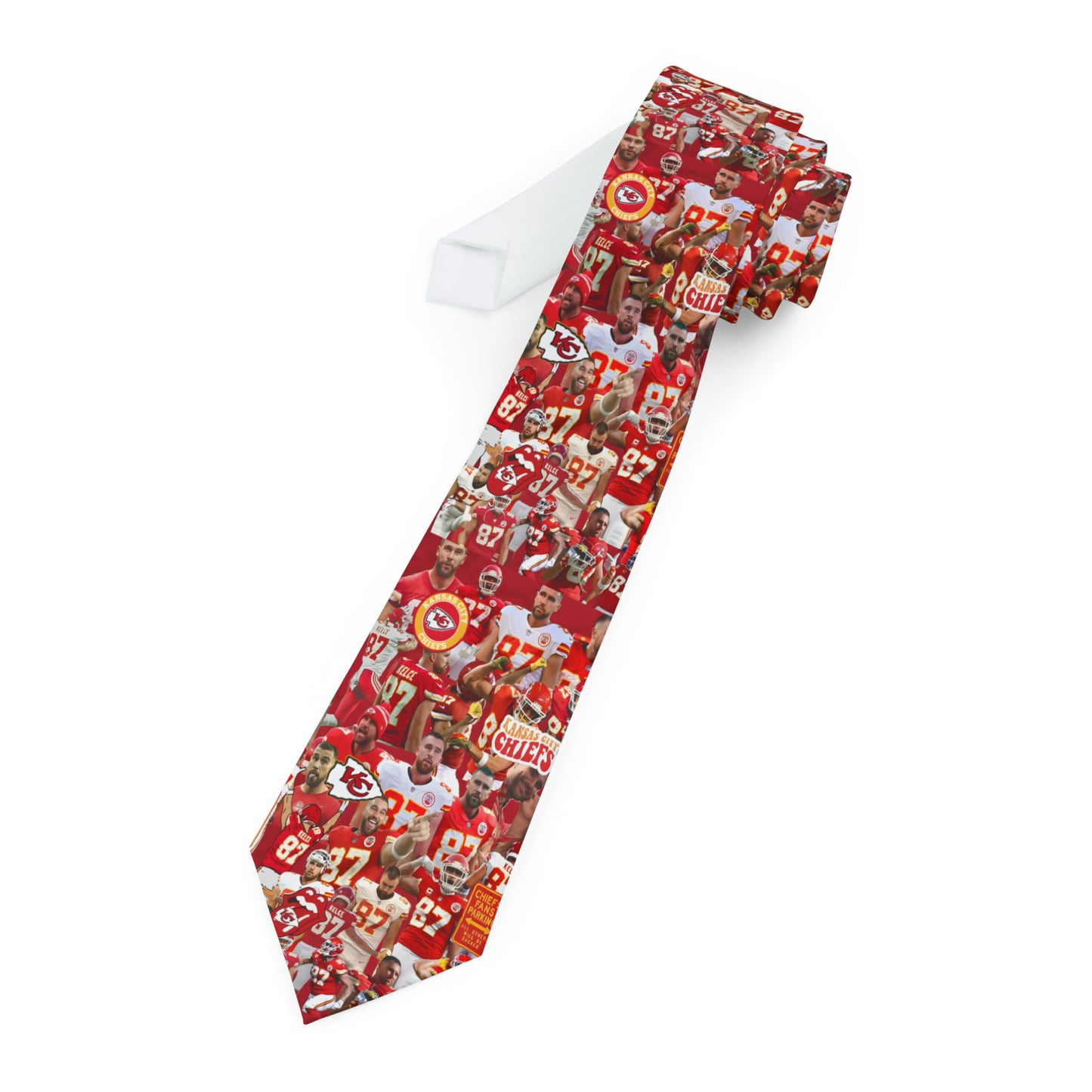 Travis Kelce Chiefs Red Collage Necktie