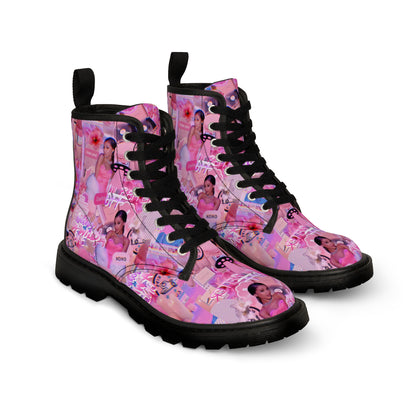 Ariana Grande Purple Vibes Collage Women's Canvas Boots