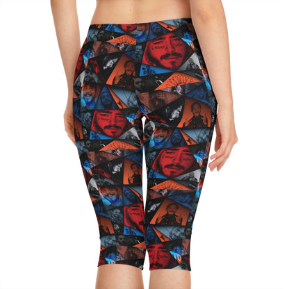 Post Malone Crystal Portaits Collage Women's Capri Leggings