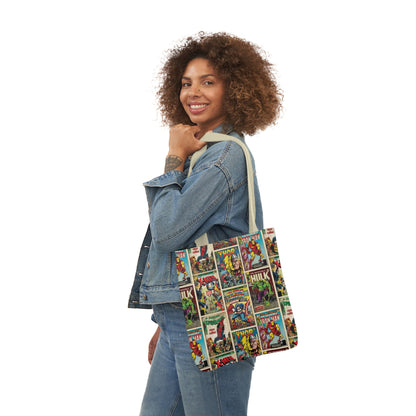 Marvel Comic Book Cover Collage Polyester Canvas Tote Bag