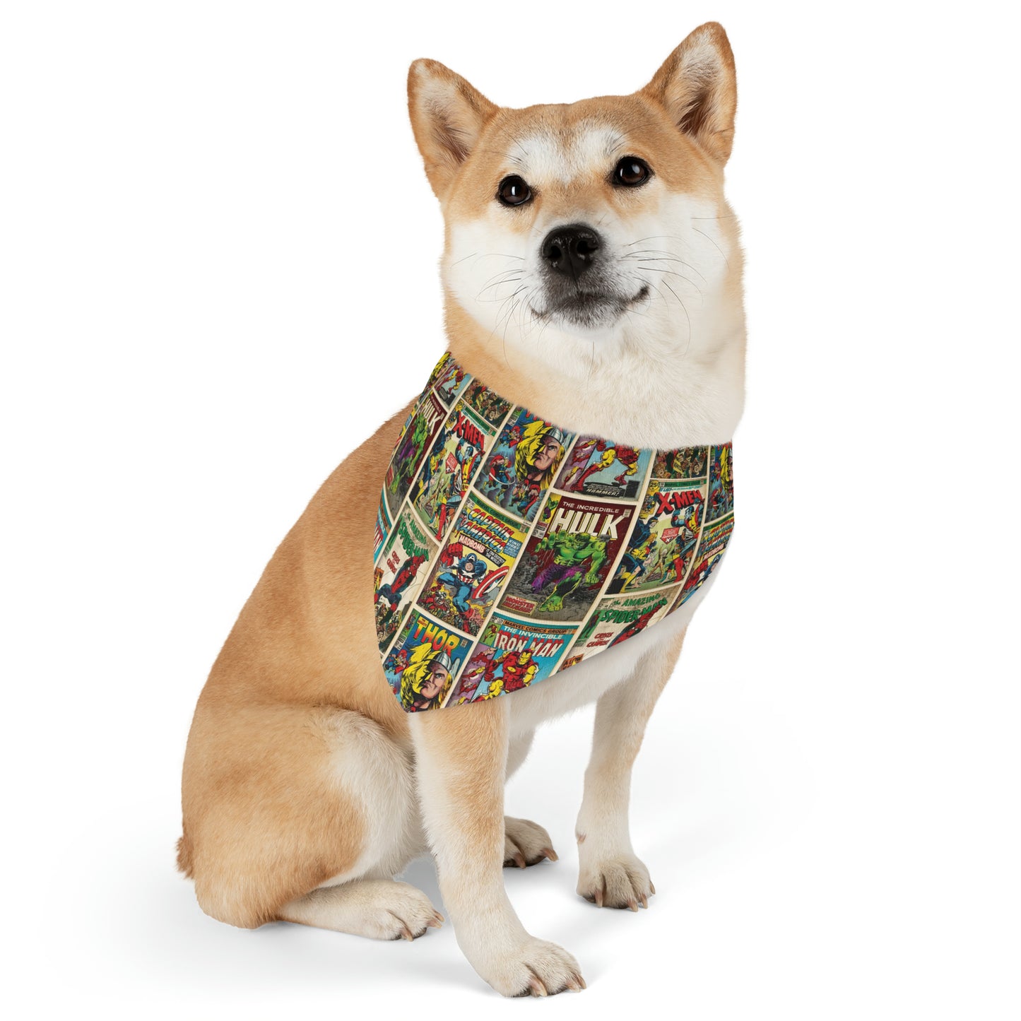 Marvel Comic Book Cover Collage Pet Bandana Collar