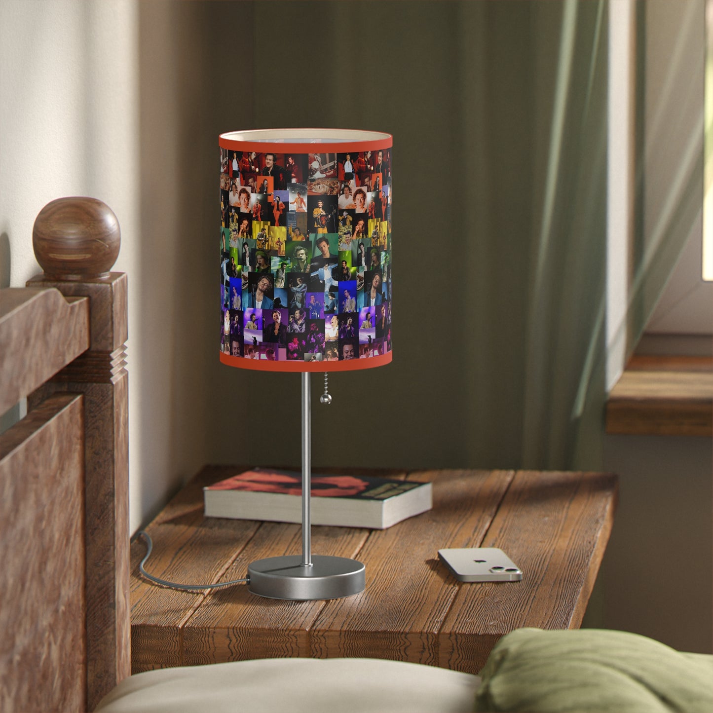 Harry Styles Rainbow Photo Collage Lamp on a Stand