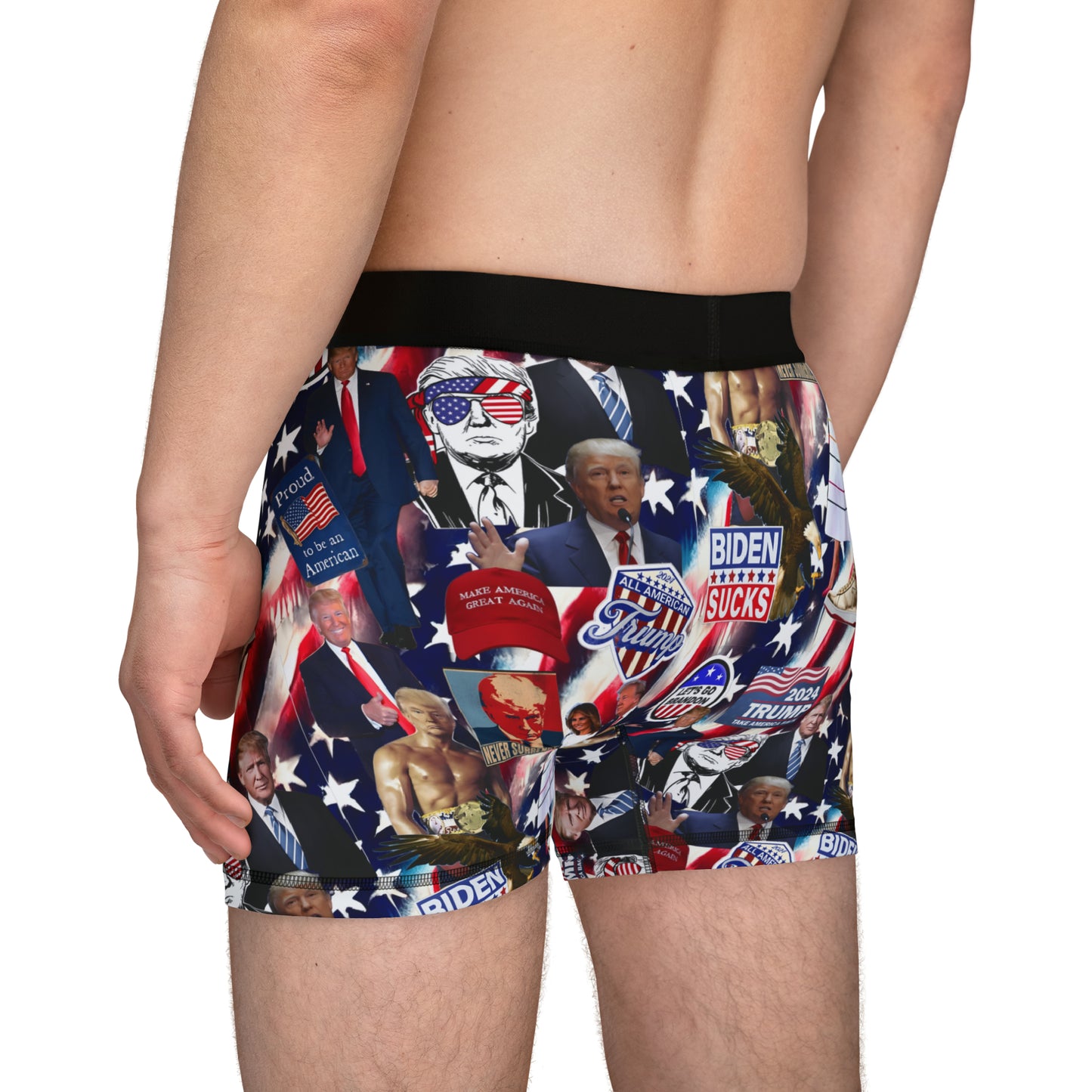 Donald Trump 2024 MAGA Montage Men's Boxers