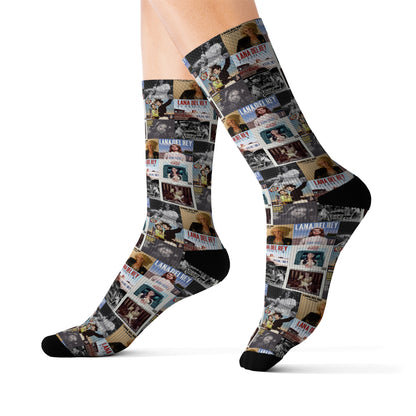 Lana Del Rey Album Cover Collage Tube Socks