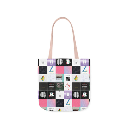 BTS Album Cover Art Collage Polyester Canvas Tote Bag