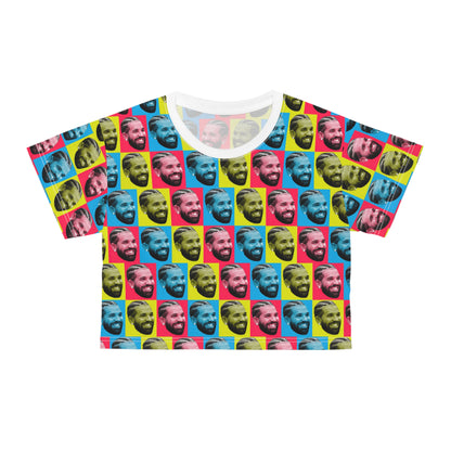 Drake Colored Checker Faces Crop Tee