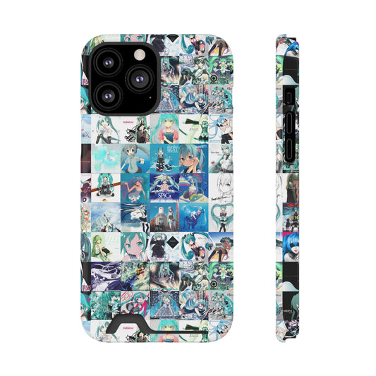 Hatsune Miku Album Cover Collage Phone Case With Card Holder