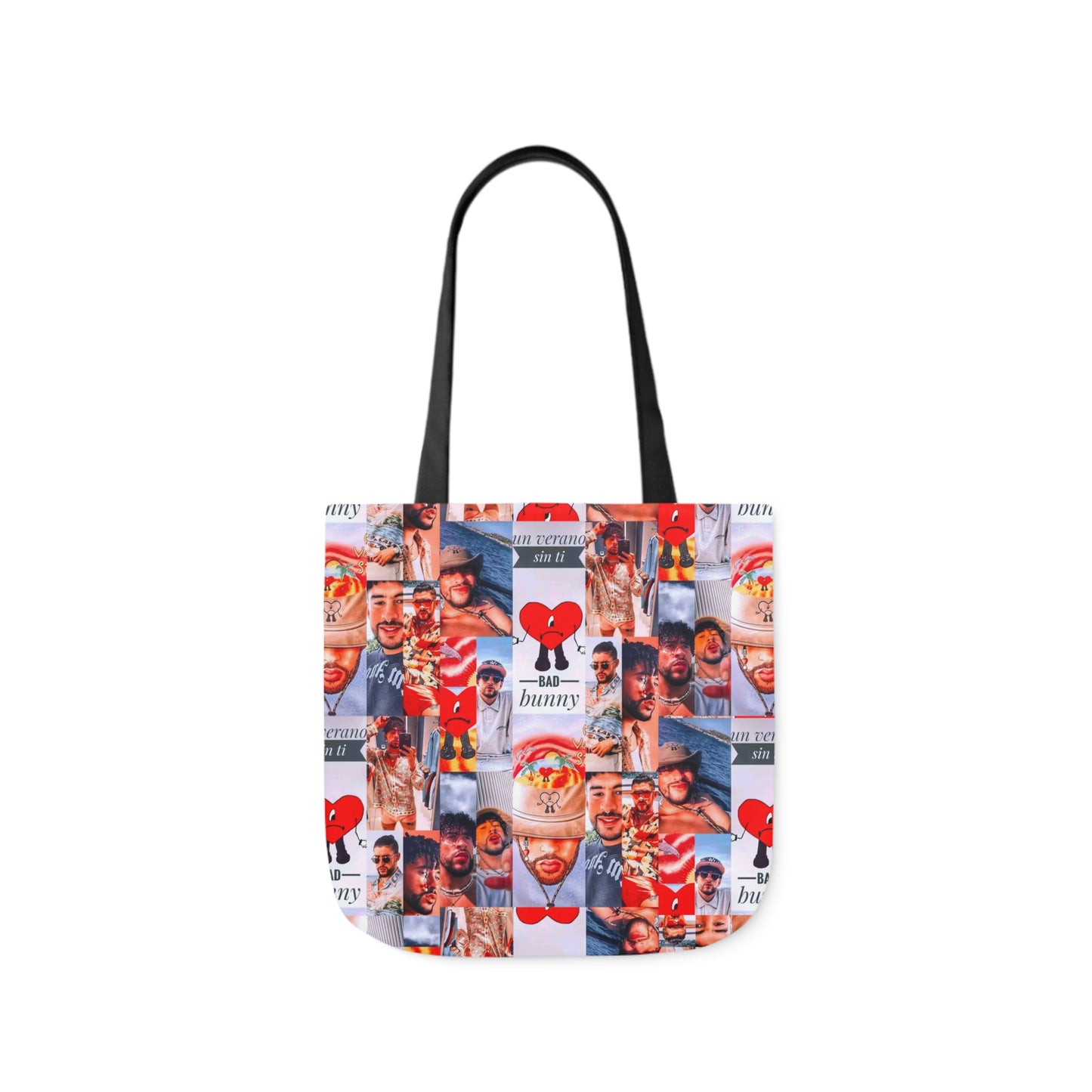 Bad Bunny Un Verano Sin Ti Photo Collage Polyester Canvas Tote Bag