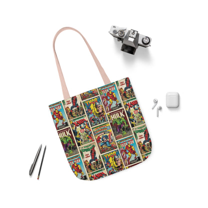 Marvel Comic Book Cover Collage Polyester Canvas Tote Bag