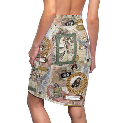 Lana Del Rey Victorian Collage Women's Pencil Skirt