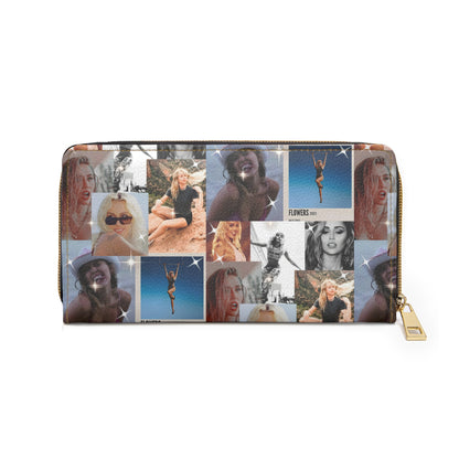 Miley Cyrus Flowers Photo Collage Zipper Wallet