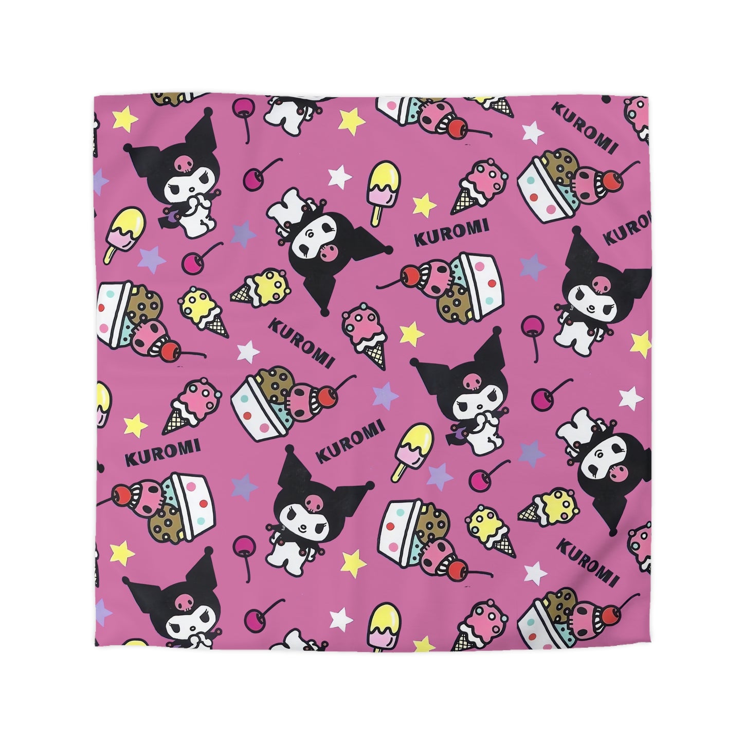 Kuromi Ice Cream Sundae Pattern Microfiber Duvet Cover