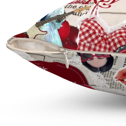 Lana Del Rey Cherry Coke Collage Spun Polyester Square Pillow