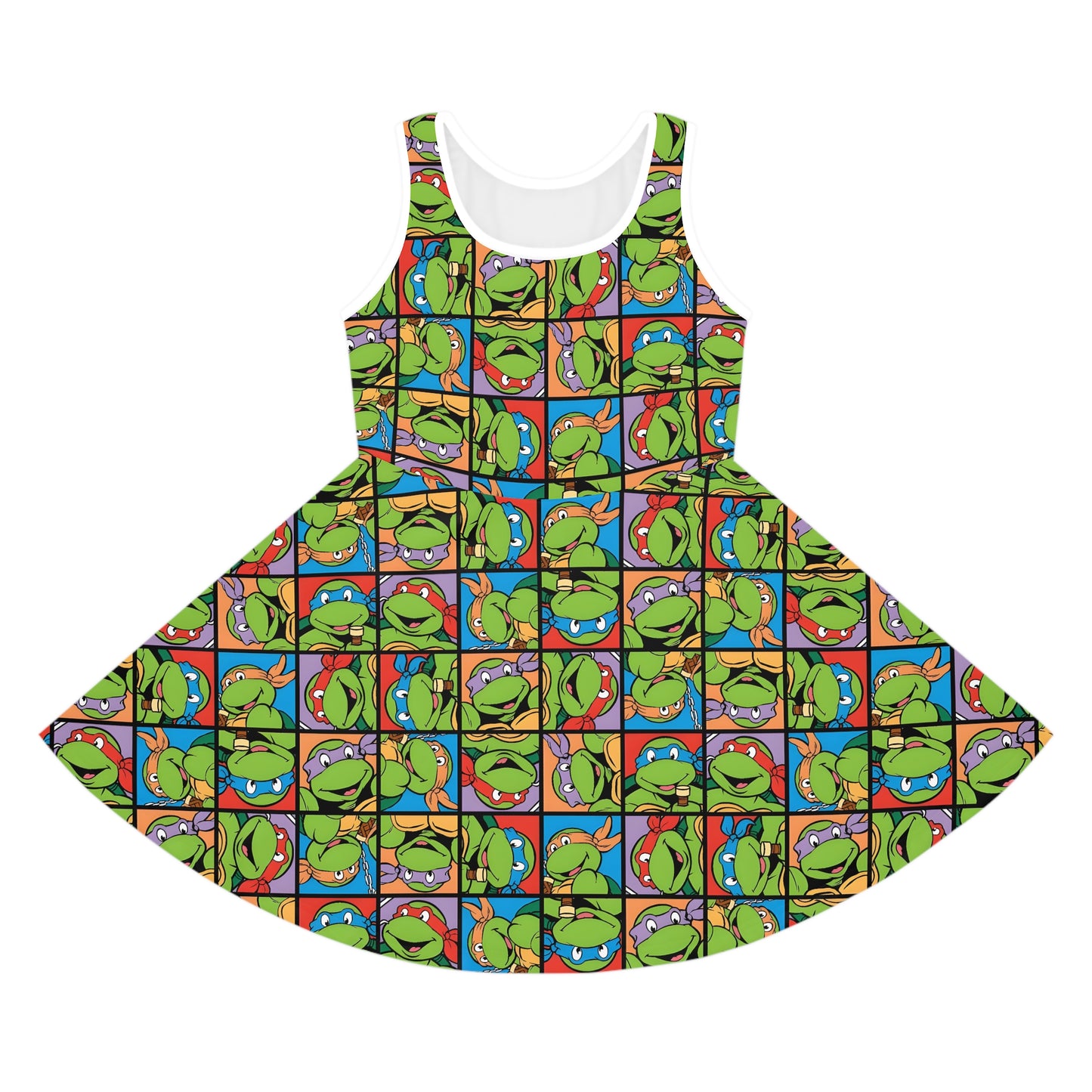 TMNT Turtle Toon Montage Girls' Sleeveless Sundress