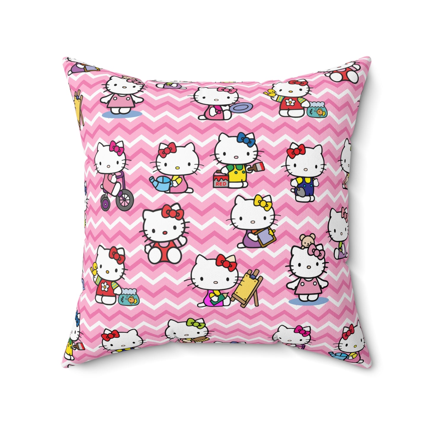 Hello Kitty Playtime Collage Spun Polyester Square Pillow