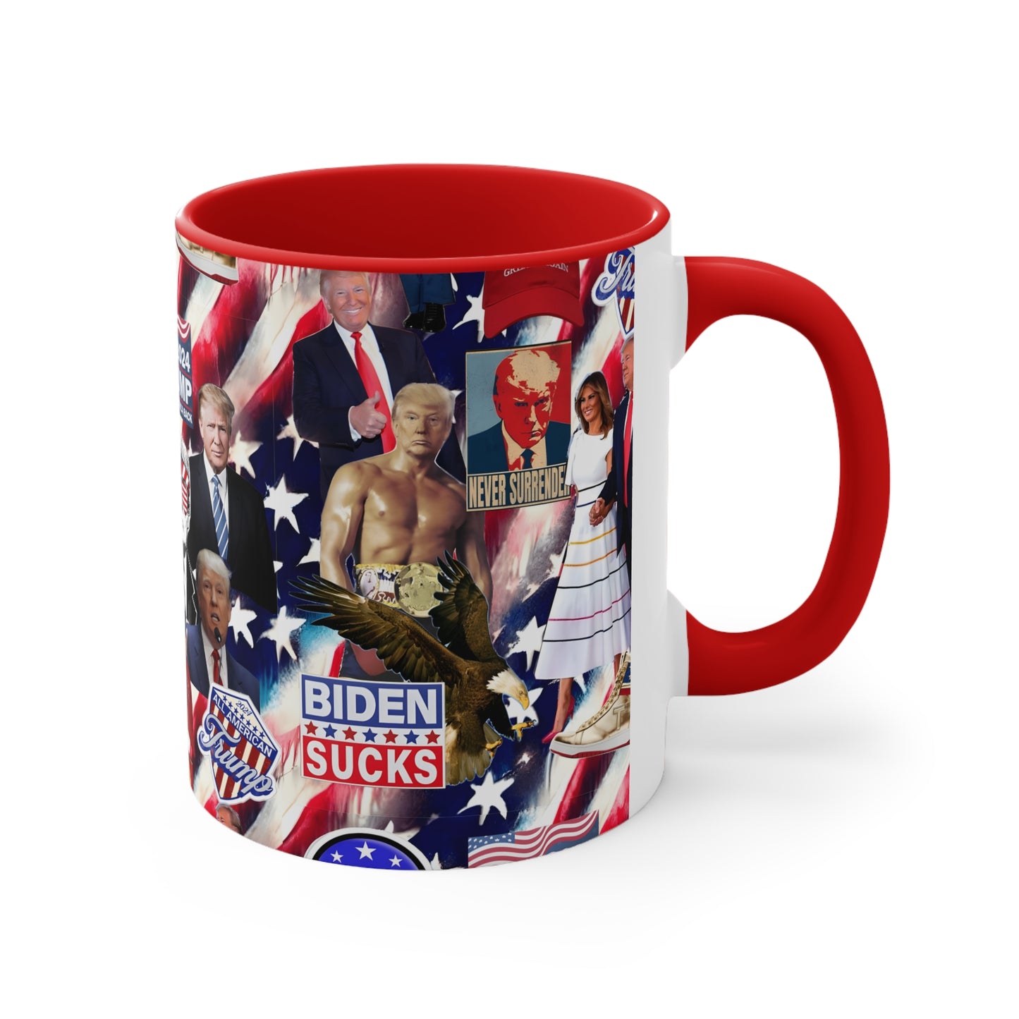 Donald Trump 2024 MAGA Montage Accent Coffee Mug