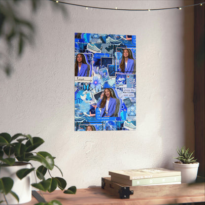 Olivia Rodrigo Blue Aesthetic Collage Matte Poster