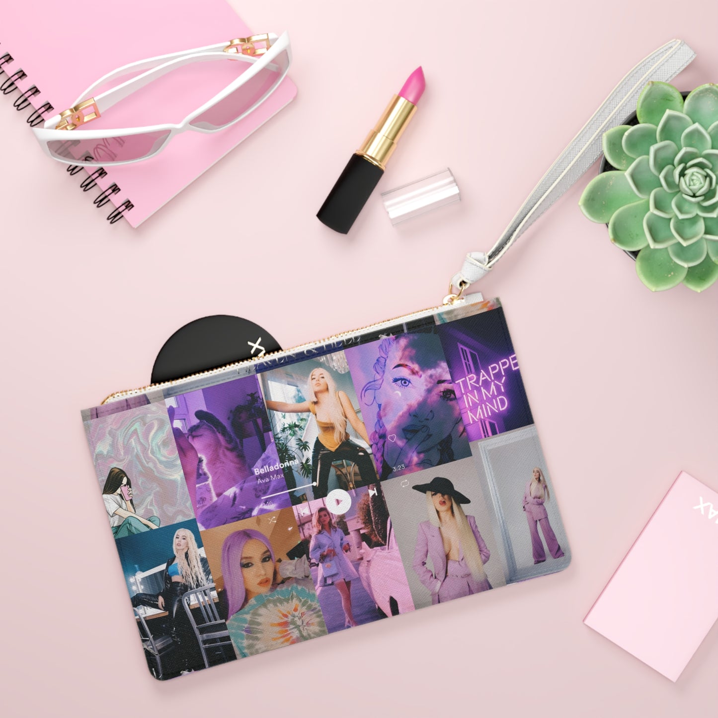 Ava Max Belladonna Photo Collage Clutch Bag