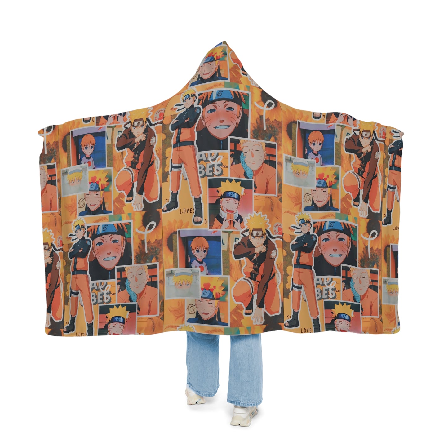 Naruto Uzumaki Sunflower Blaze Collage Snuggle Blanket